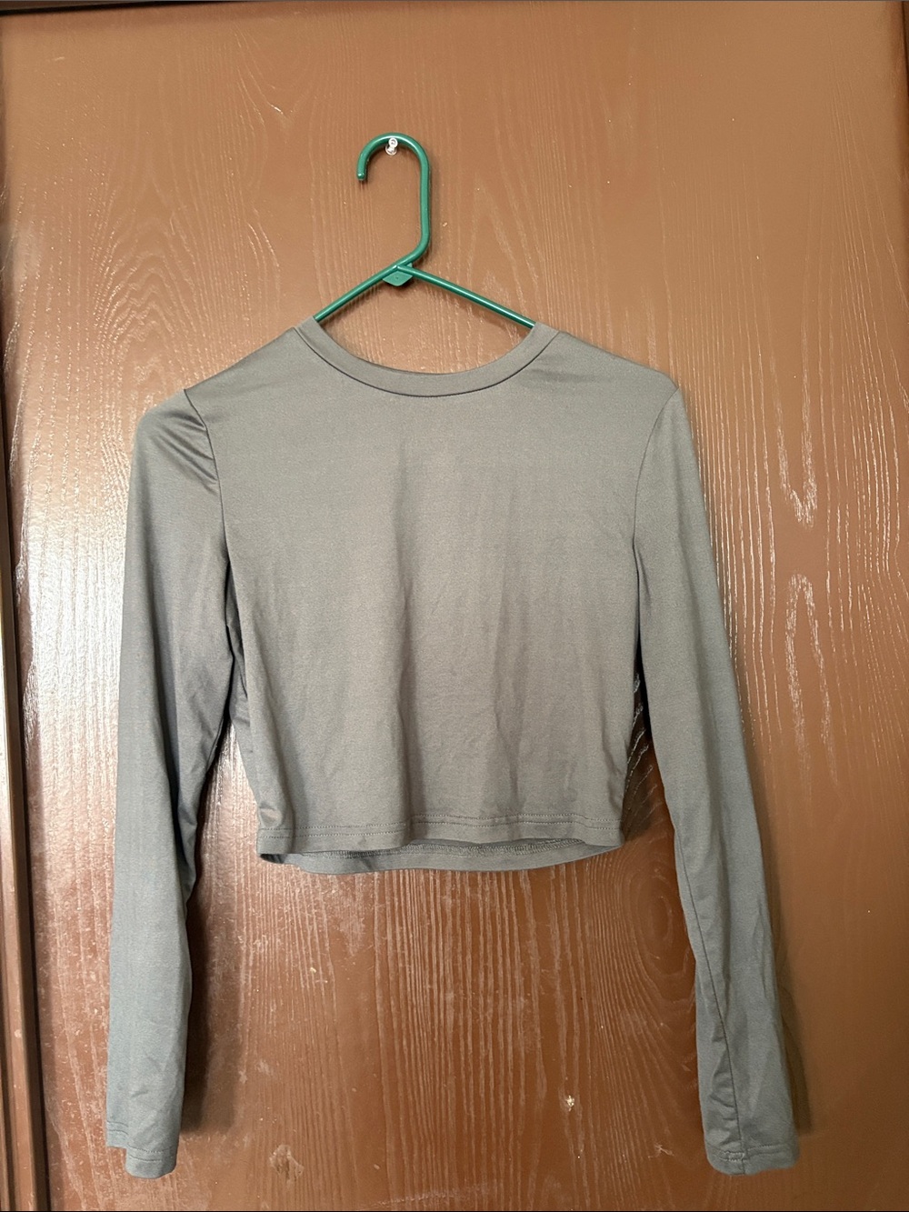 Cropped Long Sleeve Tee in Sage Green